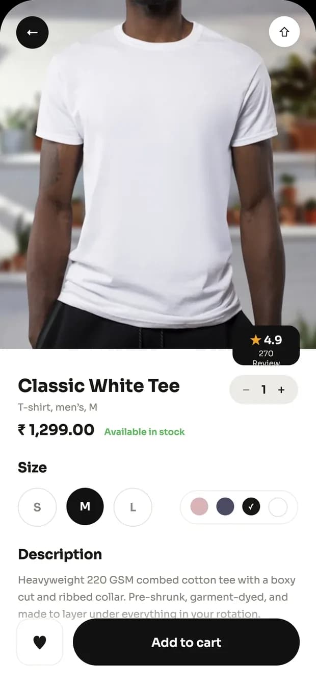 Shopper app — product detail