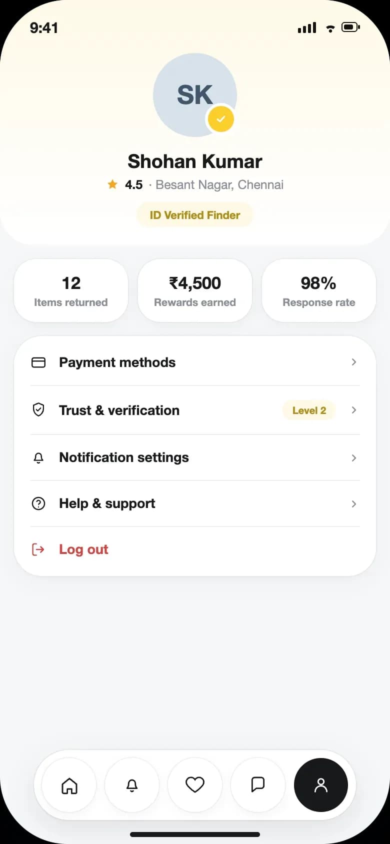 Mobile app — profile