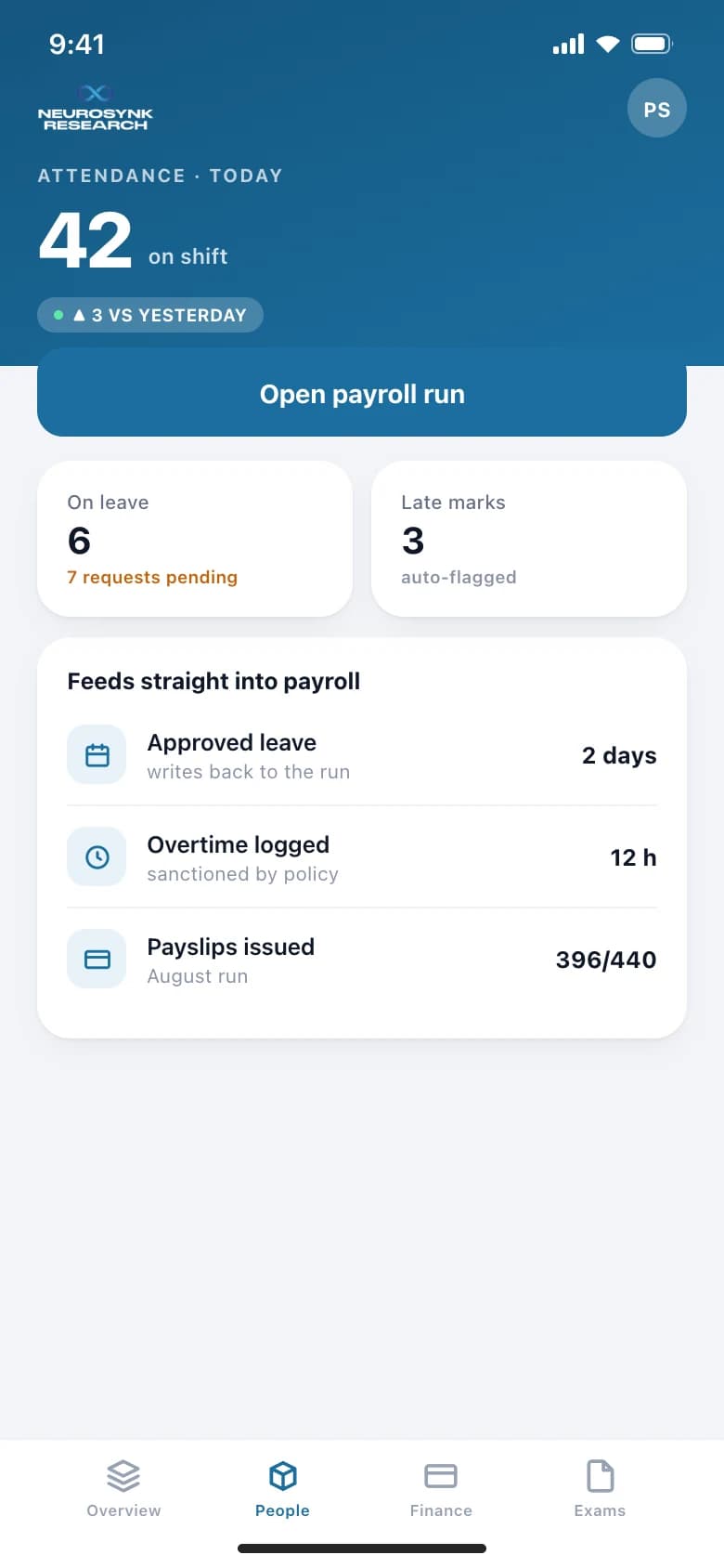 Director app — attendance