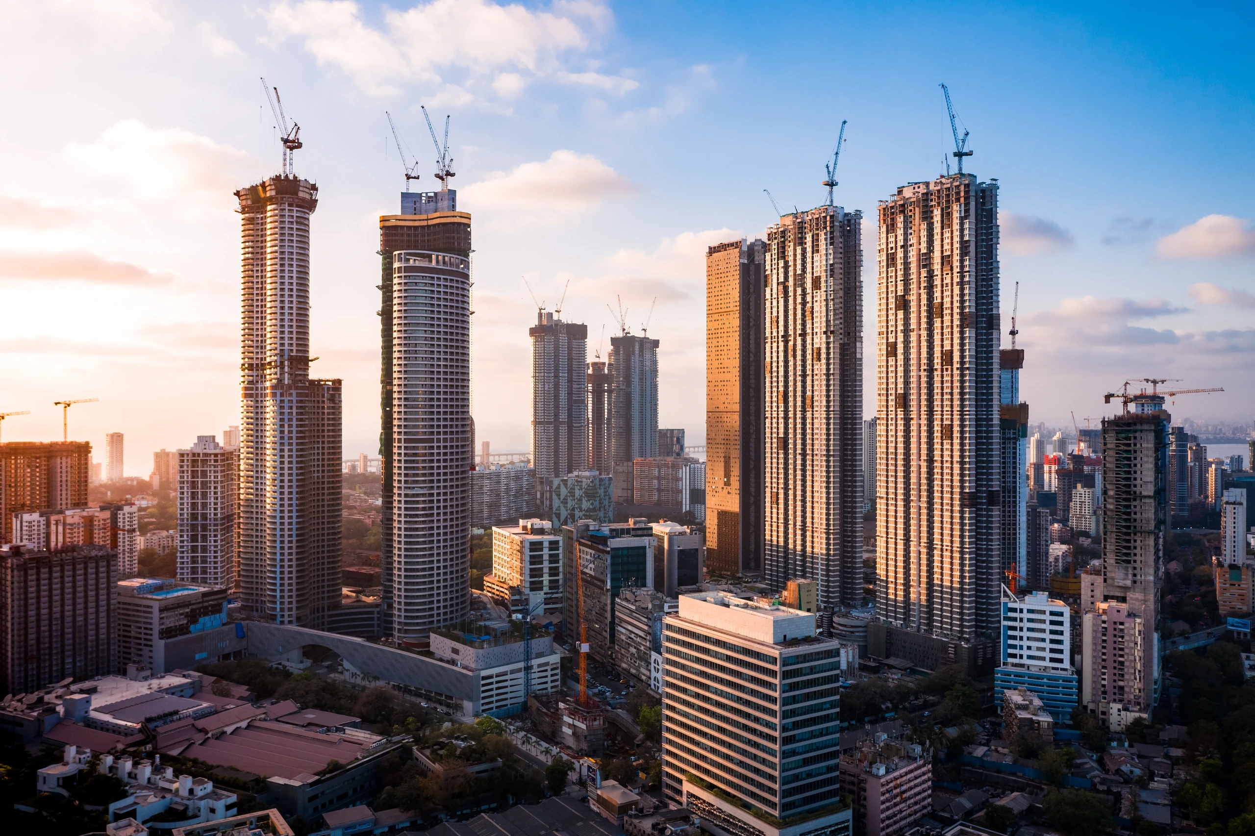 Mumbai skyline with residential towers under construction